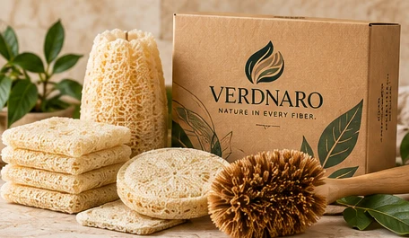 Natural loofah material concept image